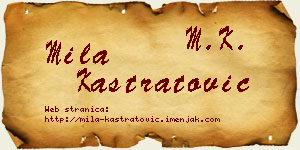 Mila Kastratović vizit kartica